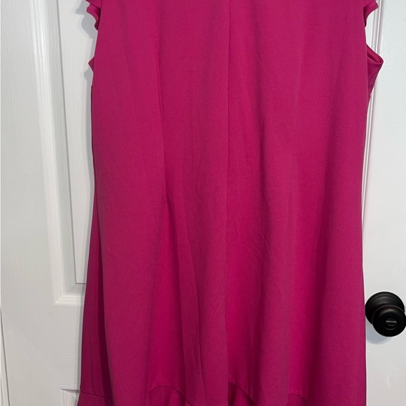 Lane Bryant Vibrant Pink Ruffle Mini Dress Sz 18 - Picture 8 of 9
